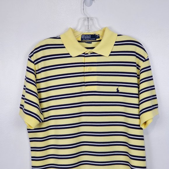 Polo by Ralph Lauren Preppy  Short Sleeve Striped Cotton Polo Shirt Size M - Picture 2 of 9